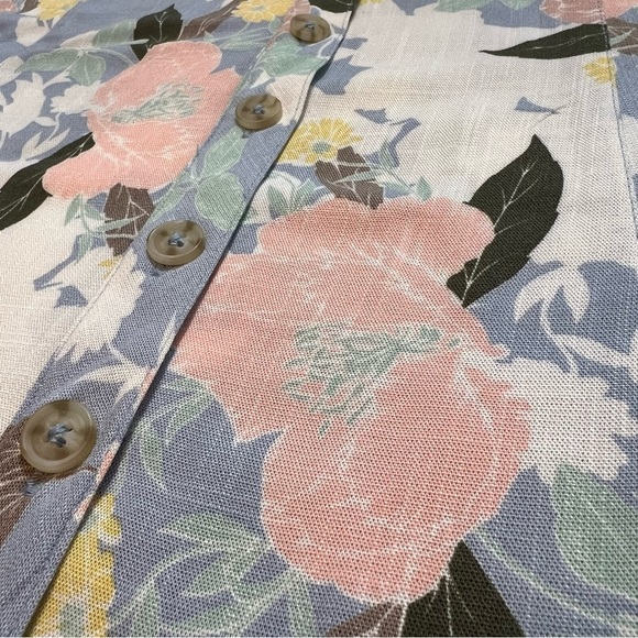 Torrid NEW Fit And Flare Rayon Slub Button Front Cami Floral Blue Med Large 10 - Picture 11 of 14